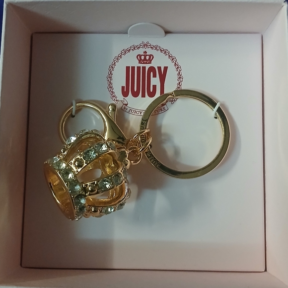 Juicy Couture Accessories - Juicy By Juicy Couture Gold Tone Crown Key Chain